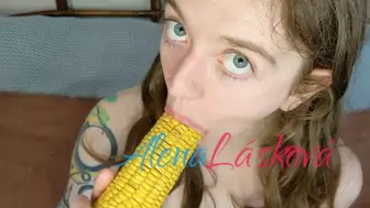 Licking, sucking, and devouring corn on the cob