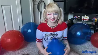 Harley Quinn Busts Balloons In Your Face