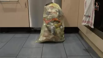 Trashbag crushed under Sneakers