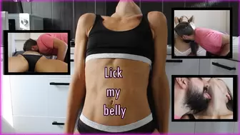 Sexy Stretch, Licking Neck and Licking Belly - Kissing Muscular Body - Tongue Fetish