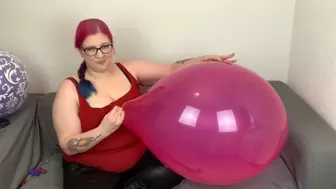 Blow to Pop two red balloons