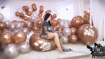 Megan pump to pop Silver and copper 24 inch Balloons 4K UHD Version