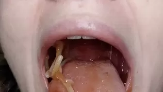 Long tongue, burping, eating spaghetti