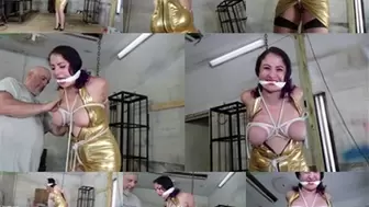Hot busty Cuban crotch roped, breast bound, nipple torment (MP4 SD 3500kbps)