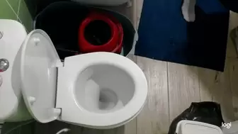 Peeing in toilet bowl to cam mp4
