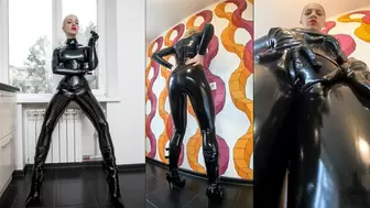 Mistress Katya in her totally latex outfit