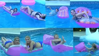 Holly Inflatable Raft in Pool Combo MOV