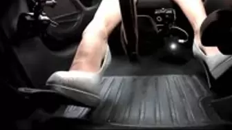 Debbie drives in Sparkly Heels - Pedal View