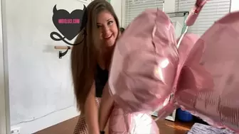 Helium Heart Mylar Balloons + Twerking + Non-Pop