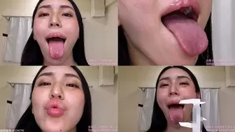 Aya Shiomi - Erotic Tongue and Mouth Showing