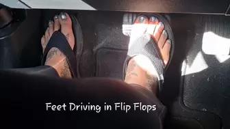 Feet Driving in Flip Flops
