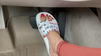 Mimi Drives the BMW in Adidas Slides