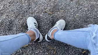 TAKING OFF SOCKS AND SNEAKERS IN PUBLIC PARK - MP4 Mobile Version