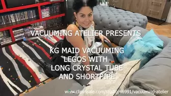 KG Maid vacuuming legos with crystal tube and short pipe