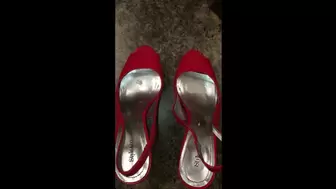 Debbie Digs the Stiletto Spiked Heels of Her Red Style & Co Sandals Into Hubby While Fucking Him After a Movie Date C4S