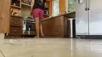 Cutesy flip flops in the kitchen