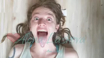 Wide eyes, LONG TONGUE, spit, moaning 2