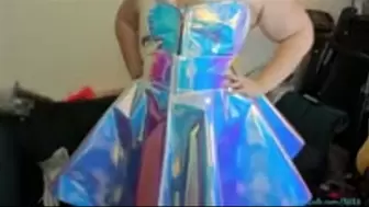 Camshow: Iridescent PVC Princess Dress
