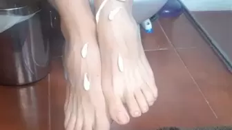 I take a shower before touching you with my feet