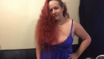 Teasing with Wild Curly Red Hair - 9-21