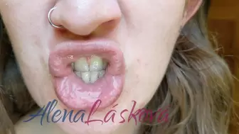 Cum (countdown) to my square teeth and lips