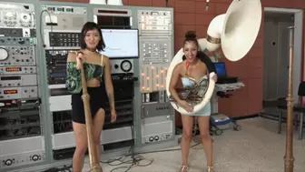 Channy and Kira Try Out the Tibetan Horns and Sousaphone (MP4 - 720p)
