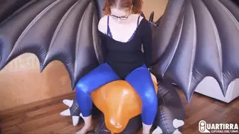 Q718 Derpy sitpops balloons on inflatable Dragon - 1080p
