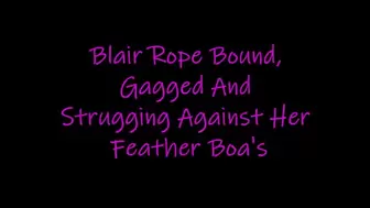 Blair Rope Bound, Gagged And Struggling Against Her Feather Boas WMV