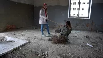 destroys the feet of a tied bitch (FULL HD MP4)