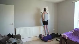 Chelsea Steps On Her Slave Whilst Painting The Wall (4K)