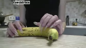 pierce and destroy a banana