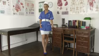 Pretty School Girl Essie Has Stolen Matron’s Nurses Uniform & Stockings