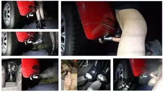 Mr Exhaust Pipe gets a handjob and fucks the tailpipe of the Fiat 500