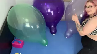 Inflating and necking 24 inch balloons