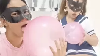 Arriana annd Kate Blow, Ride, Squeeze and Pop Your Balloons