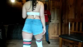 thing high sock and thong grinding lap dance