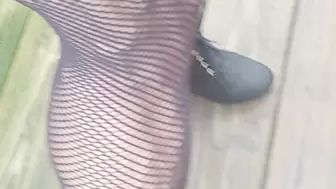 Booties in fishnets