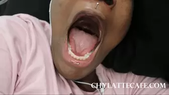 Yawning in the Early Morning in Bed, up-close, open wide mouth, uvula fetish, eyes water fetish - 1080 MP4