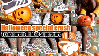 Virtual Reality VR 3D - Halloween Special Pumpkin Crush Sexygirl crushes a very hard trample nylons Adidas Superstars Crush Video