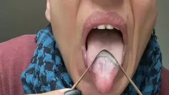 scrapping morning tongue and brushing teeth