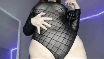Sensual Burping Goddess in a Sheer Body Suit Teases and Entices You with Beautiful Burps