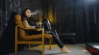 Smoking in the leather armchair FHD MP4
