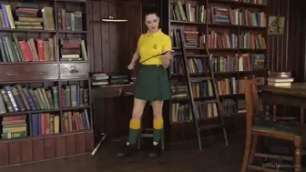Cute School Girl Pixiee Strips While Playing With Riding Crops