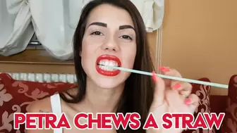 Petra chews a straw - Full HD