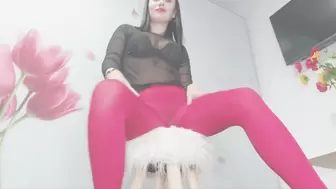 Addicted wanker for my red pantyhose