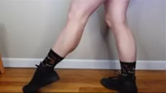 Muscular Calves in All black Converse and Halloween Socks MP4 1080