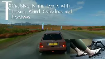 Cruising in the Lancia with Leaking Wheel Cylinders in Havaianas (mp4 720p)