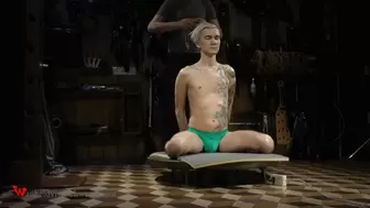 SEXY TWINK ROPED TO TABLE