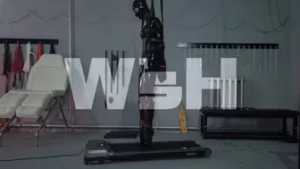 Black Latex Slavegirl on the Treadmill