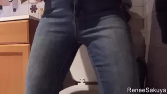 Pissing in her jeans, such a pissy girl, 1080p